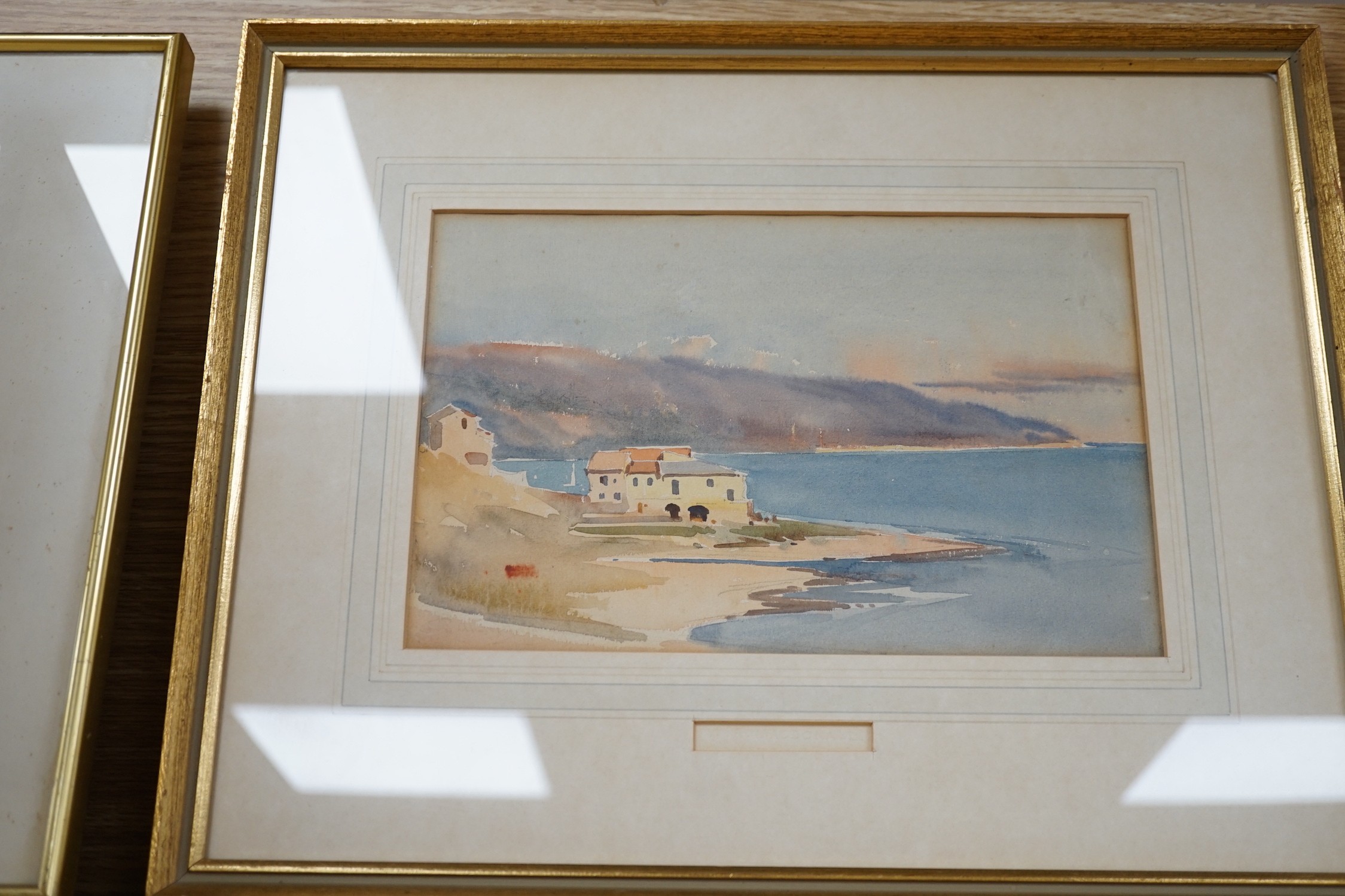 William Alister Macdonald (1861-1948), two watercolours, ' View from Richmond Hill' and 'Continental beach scene', one signed and dated 1902, 22 x 16cm and 16 x 25cm